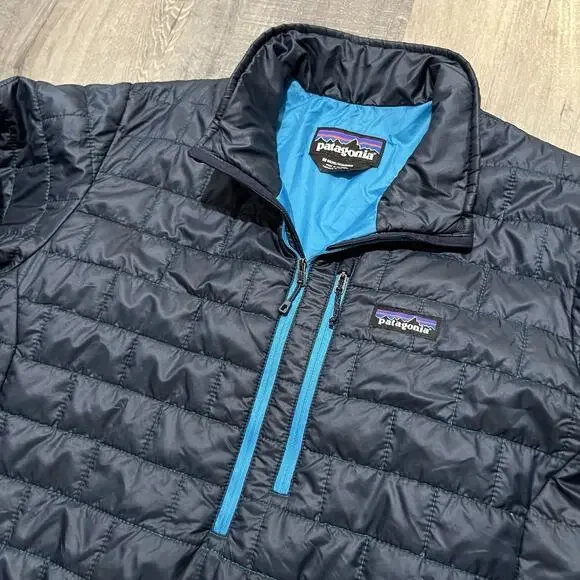 Patagonia Nano Puff Pullover Navy Blue Puffer Jacket Outdoor Hike Men's Medium - Picture 3 of 6